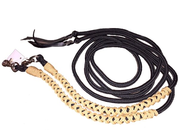 CG HEUNETZE Rênes en corde Flavour naturelles avec tresse marron western