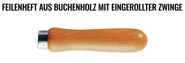 Manche de lime en bois 140 mm - non peint