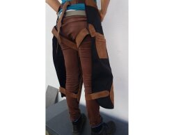 CG HEUNETZE Tablier Cordura avec garniture en cuir rembourré Long Camel