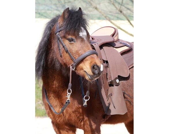 Bridon sans mors BAREFOOT Walnut (fonction croisée) poney marron