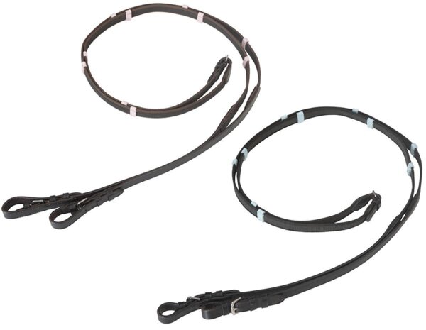 Rênes en sangle BAREFOOT Bellis pour poney bleu